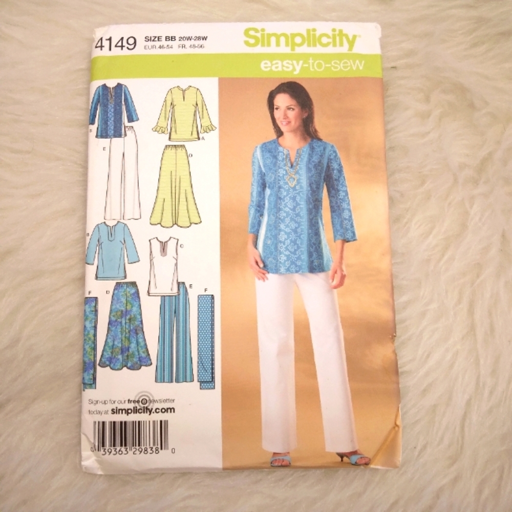 SIMPLICITY 4149 SZ 20W-28W. Women's Easy To Sew Separates